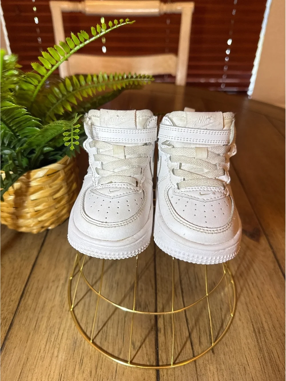 Nike Air Force 1 High White Toddler Sneakers Size 4C